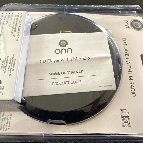 ONN Portable CD Player w/ FM Radio and Stereo Earbuds - Picture 7 of 11